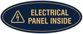 Signs ByLITA Oval Electrical Panel Inside Sign (Navy Blue/Gold) - Medium