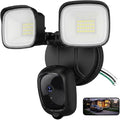 2K Hardwired Flood Light Camera, 3500LM Dual-Head Outdoor Security Camera by Meloght