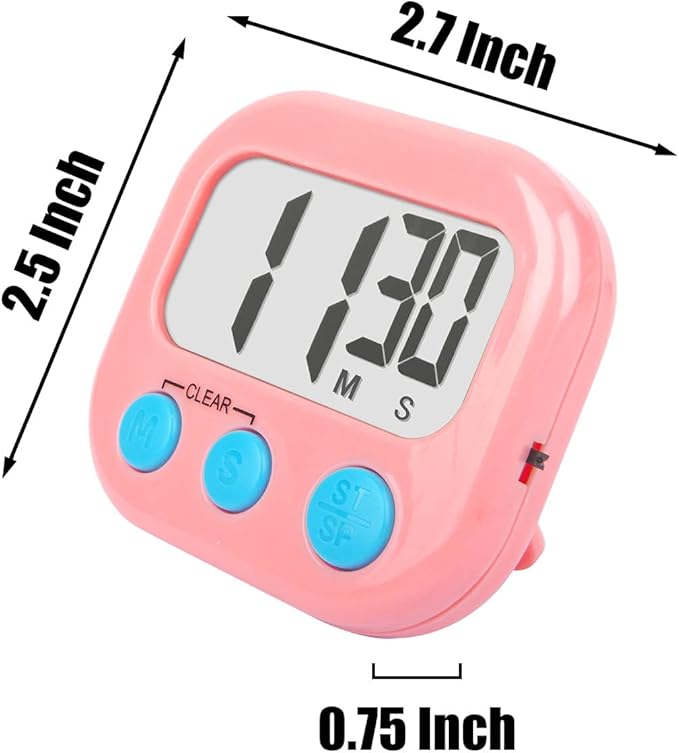 Classroom Timers for Teachers Kids Large Magnetic Digital Timer Teacher Supplies 4 Pack-Pink White