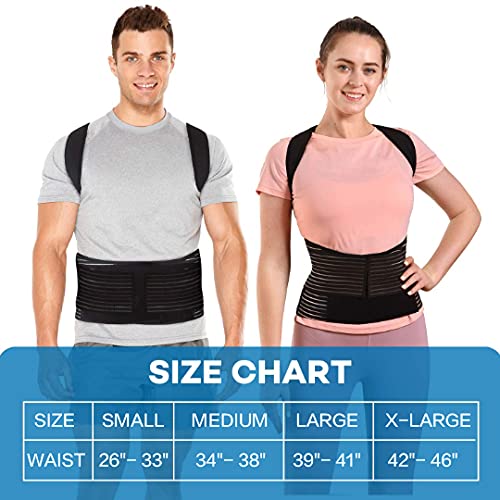 sicheer Posture Corrector for Women and Men Back Brace Straightener Shoulder Upright Support Trainer for Body Correction and Neck Pain Relief, Small(waist 26-33 inch)