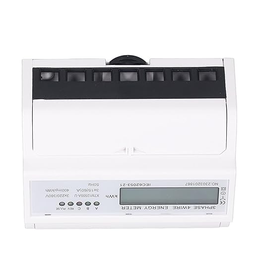 Energy Meter 3 Phase Electricity Usage Monitor LCD Display DIN Rail Mounting Power Meter 3x15A DC3x220V 380V