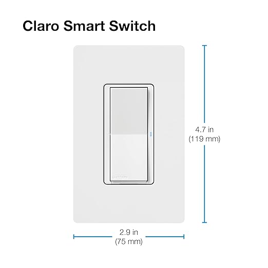 Lutron Claro Smart Light Switch for Caseta Lighting, for LED Lights, Fans, 5 Amp, Single-Pole/3-Way, Neutral Required, DVRF-5NSS-WH-9, White, 9 Pack