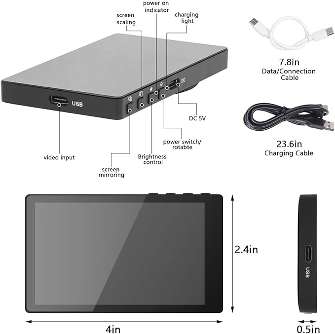 LANBOUY Selfie Screen Back Camera Monitor Phone Vlog Magnetic Selfie Screen Mirroring Vlogging Content Creator Kit for Live Stream Tiktok, Compatible with iPhone
