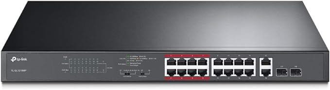 TP-Link TL-SL1218MP 16 Port 10/100Mbps Fast Ethernet PoE Switch 16 PoE+ Ports by TP-Link