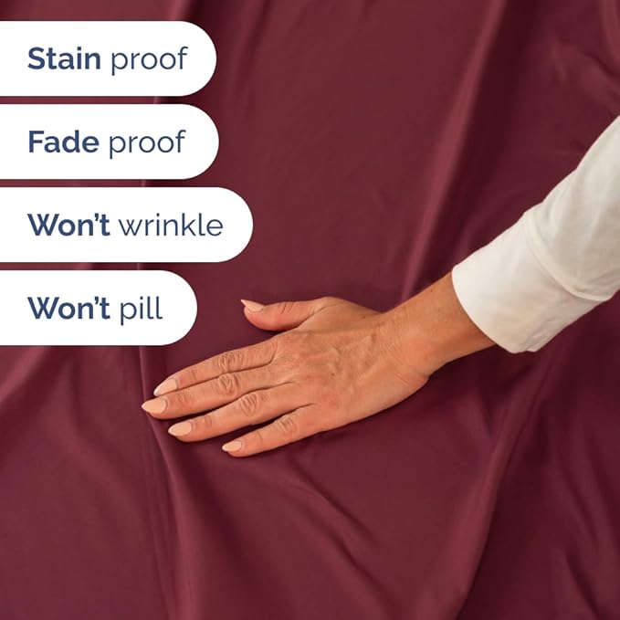 RV Short Queen Sheet Set 60 X 75 - 4 Piece RV Short Queen Bed Sheets - Soft, Breathable & Cooling - Designed for Bunks, Trailers & Campers - Fits 8” to 12" Mattress - Hotel Luxury Bedding - Burgundy