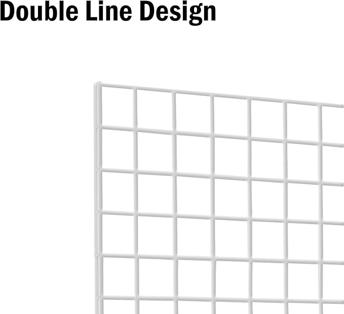 NeeSeeYee Commercial Grade Gridwall Panels – Heavy Duty Grid Panel for Any Retail Display, 2’ Width x 4’ Height, 3 Gridwall Panels Per Carton (White Finish)