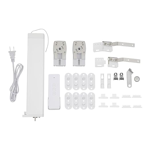 Smart Curtain Motor with Remote, Compatible with Alexa & Google Home App Control, 18W Electric Curtain Rail Track for Smart Home, 90-240V Power (3.28ft Cord) (White)