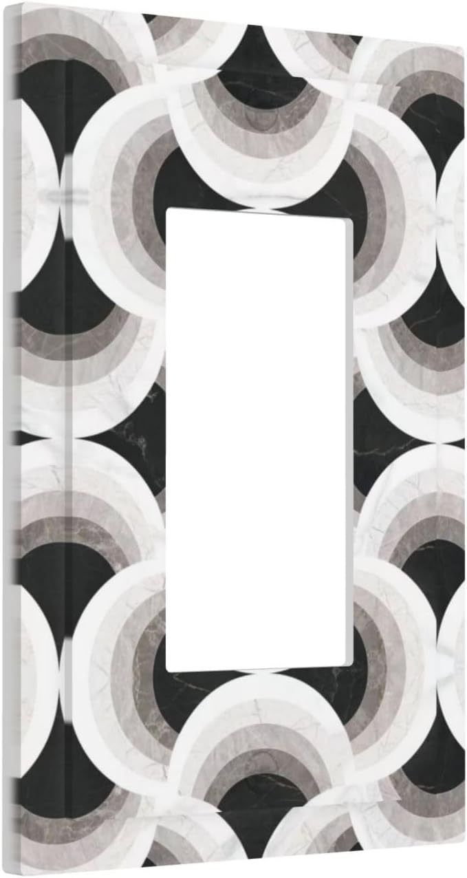 Bvtewkhz Black/White Art Marble 1 Gang Single Rocker Decorative Light Switch Covers Electrical Faceplate Switch Plates for Bathroom Kitchen Home