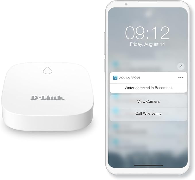 D-Link Add-on Remote Battery-Powered Water Leak Sensing Pod, Long-Range, Compatible Only with SW-A11KT, Single and Multi-Pack (SW-A2)
