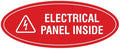 Signs ByLITA Oval Electrical Panel Inside Sign (Red) - Medium