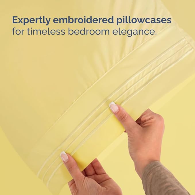 Split Head King Sheet Set – 4 Piece Flex Split Top King Sheets for Adjustable Beds - Fits 14” to 16" Mattress w/ Deep Pockets - Soft, Breathable & Cooling - Luxury Bedding and Wrinkle Free - Yellow