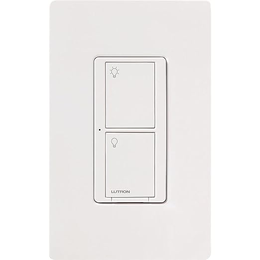 Lutron Caseta Original Smart Light Switch (Lutron Smart Hub Required), for Home, LED Lights, and Fans, 6 Amp, Single-Pole/3-Way, Neutral Required, PD-6ANS-WH 3 Pack, White