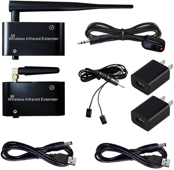 SPENFiLY Wireless IR Blaster Device with Hidden Infrared Receiver Extender for Remote Operation Infrared Repeater for Audio-Visual Controls WL-T1-L (Control 2 evices)