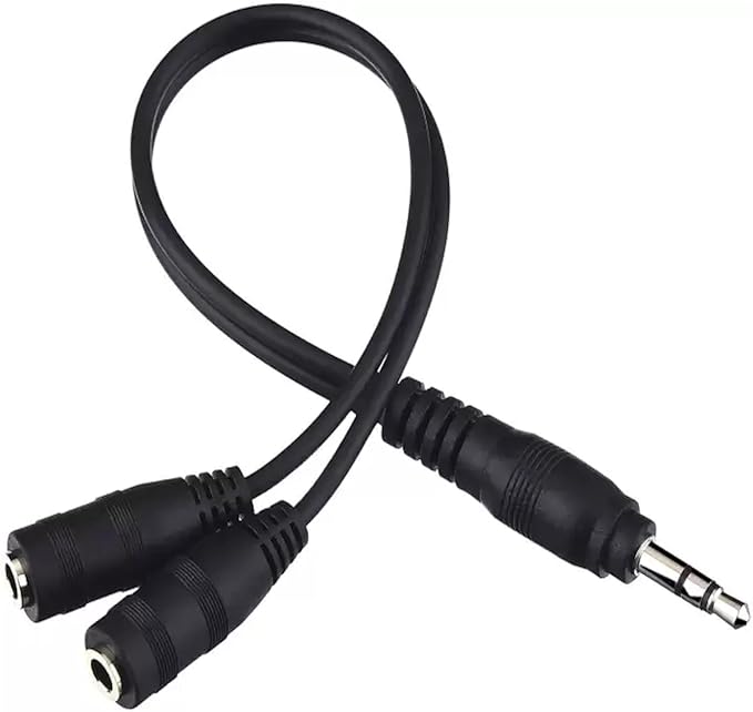 ienza Headphone Splitter for 2 Headphones/Aux Splitter 1 in 2 Out / 1 Audio Jack to 2 Speakers or Headphones (3.5mm TRS Male to 2 3.5mm TRS Female)