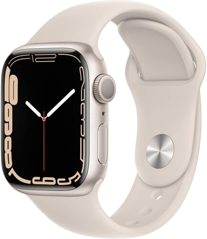 Apple Watch Series 7 Starlight Aluminum Case by Amazon+Renewed