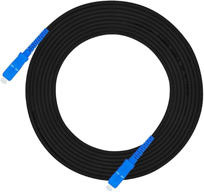 Jeirdus 100M SC Outdoor Armored Simplex SM Fiber Optic Cable Jumper - Optical Patch Cord, Singlemode 9/125, 100Meters (328ft) SC-SC