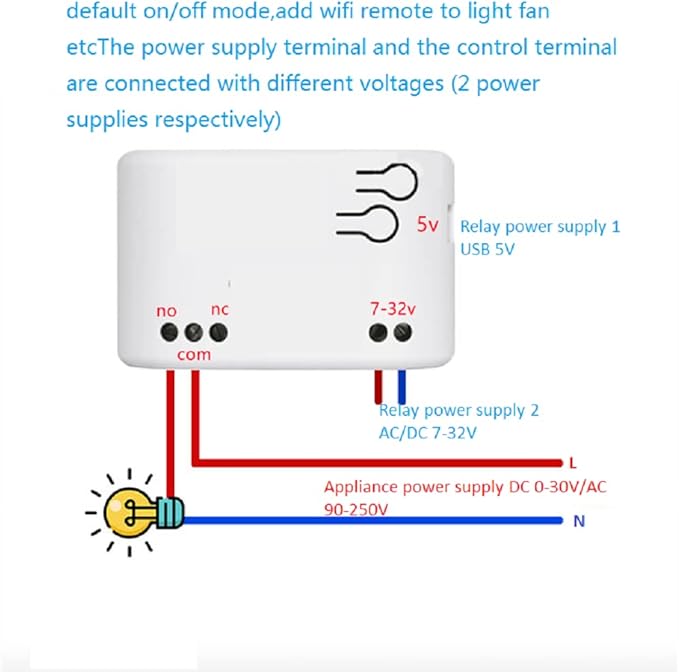 MHCOZY WiFi Smart Switch Relay Module for Home Automation,Add WIFI to access control garage door,eWelink app Remote Dry Contact,Compatible with Alexa,Google assistant (1CH WIFI Bluetooth)