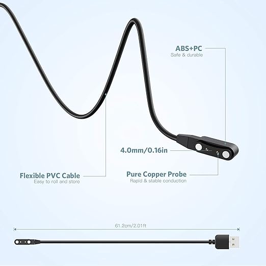 Smart Watch Universal Charger Magnetic, da fit Smartwatch Accessories 2 Pin 4mm - Image 6