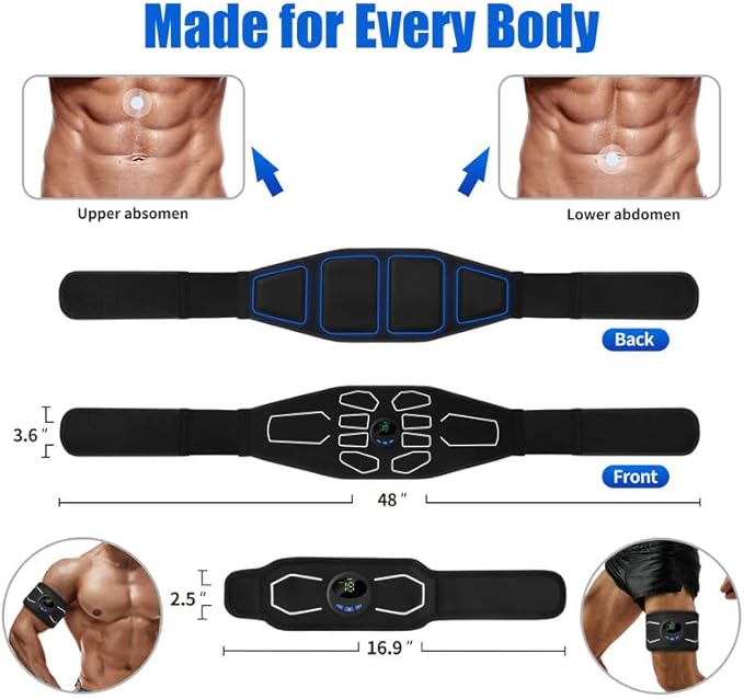 MarCoolTrip MZ Electronic Muscle Stimulator, Abs Stimulator Muscle Toner, Ab Machine Trainer for All Body, Fitness Strength Training Workout Equipment for Men and Women