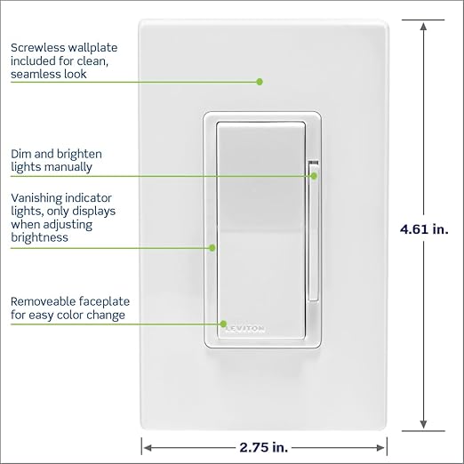 Leviton Decora Smart Dimmer Z-Wave 800 Series - Image 5