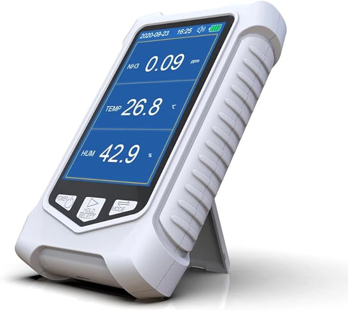 NH3 Meter Ammonia Air Quality Monitor Portable Ammonia Gas Detector Handheld NH3 Analyzer Gas Tester Ammonia Sensor Alert Device