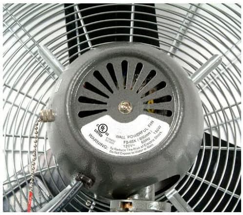 Global Industrial Commercial Wall Mount Fan, Fixed and Oscillating, 30" Diameter, 1/3 HP, 3 Speed, 8775 CFM at 1100 RPM, Tilting Head, For Indoor Use Only