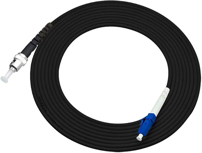 Jeirdus 10M LC to ST Outdoor Armored Simplex 9/125 SMFFiber Optic Cable Jumper Optical Patch Cord Singlemode 10Meters 33ft LC-ST
