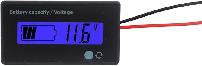 12V 24V 36V 48V Battery Meter, Battery Capacity Voltage Indicator, Lead-Acid&Lithium ion Battery Charge Discharge Monitor, for Motorcycle Car Truck Vehicle Marine Boat Golf Cart Club Car - Blue