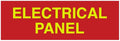 All Quality Basic Electrical Panel Sign - Fire Regulation Safety Compliance Sign - Red/Gold - Medium (5 Pack)