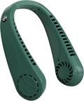BIRDDIE Portable Hands free Bladeless Hanging Neck Fans with Screen Display and 5 Speeds Levels, USB Rechargeable, 360° Cooling Wearable Personal Fan for Work Travel Sport Outdoor (Green)