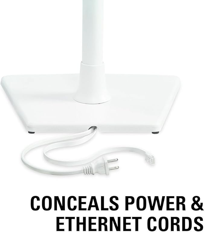 SANUS Wireless Sonos Speaker Stand for Sonos One, Play:1, & Play:3 - Audio-Enhancing Design with Built-in Cable Management - Pair (White) - WSS22-W1