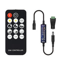 BTF-LIGHTING Mini RF Dimmer Controller 14 Keys for FCOB 3014 5630 5730 3528 Strip Lights DC5V/DC12V/DC24V Brightness Mode Effect Mode Wireless LED Dimmer Controller(Single Color)