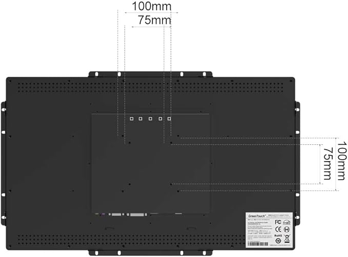 GreenTouch 18.5 Industrial Touch Monitor Open Frame, HDMI/VGA/DVI Interface, Built-in Speakers, Capacitive Touch Screen Technology