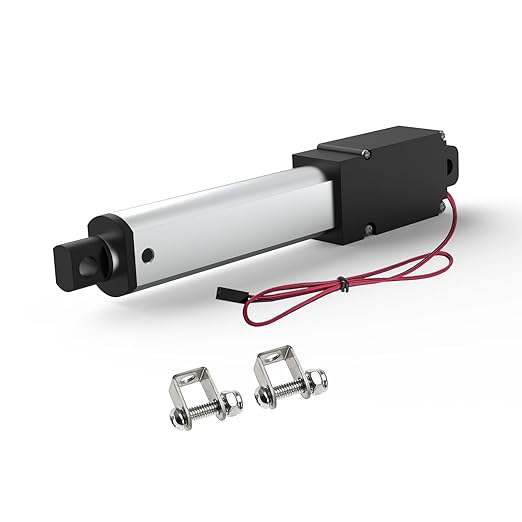 0.5 Inch 9lbs Mini Stroke 12V Electric Linear Actuator 0.6"/sec Linear Motion Actuator with Brackets for Cabinets, Robotics, Home Automation, Window Opener(40N, 10mm)