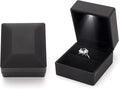 Ring Box Square Shaped LED Light Engagement Ring Boxes Jewelry Gift Box by JYCMMFCPursueRomanceLife