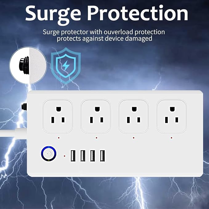 XENON ZigBee Power Strips, Voice/APP/Timer, 4 Individually Controlled Outlets - Image 7