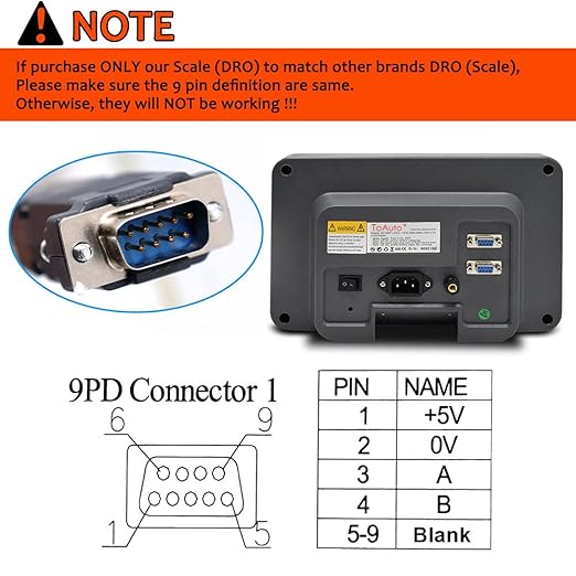 TOAUTO Digital Readout 2 Axis 3 Axis DRO Display Linear Scale 100~1000mm Precision 5um for Bridgeport/Knee Milling Lathe EDM Mill Machine (2 Axis DRO-LCD)