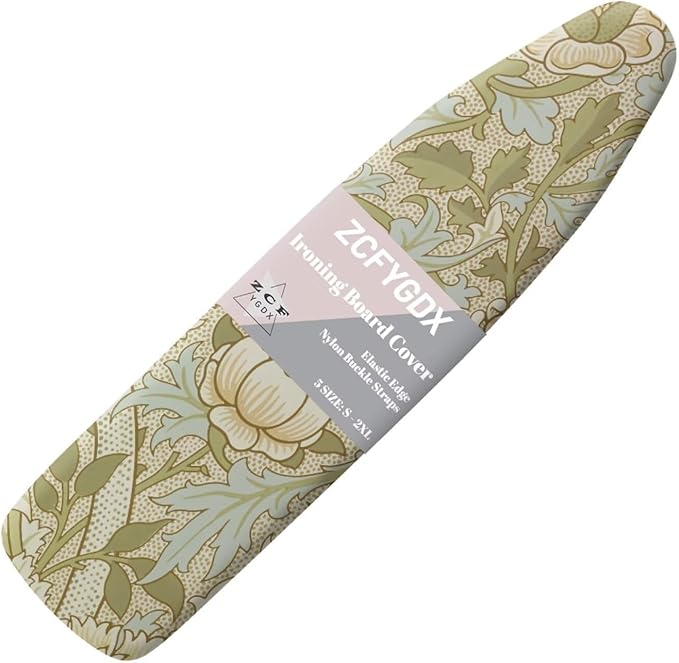 ZCFYGDX William Morris Prints Ironing Board Cover Easy Install St&ard Size with Elastic Edge 3 Bottom Nylon Buckle Straps Breathable Ironing Decor Suitable for Wide Ironing Board House Decor Size-M