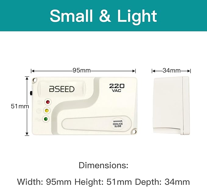 BSEED Wiring Surge Protector, Adjustable Voltage,Power Suppressor Protector with Protected Light Indicators for Refrigerator/TV/Air Conditioning/Computer and Other Home Appliances, 220V 3520W-1Pack