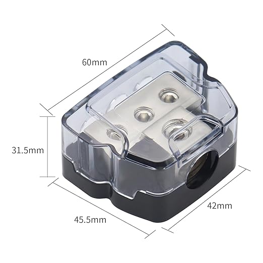 3Way Power Distribution Block 0 GA/ 4 GA in 4 Gauge/8 Gauge Wire Out Ground Blocks 2PCS