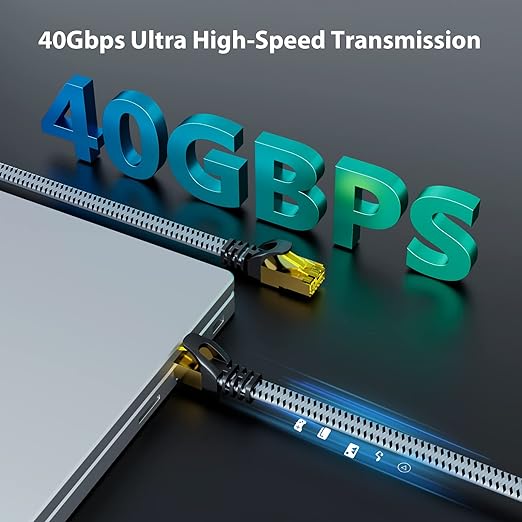 ARISKEEN Cat 8 Ethernet Cable 6 FT 2 Pack, 40Gbps 2000Mhz High Speed Cat8 - Image 2