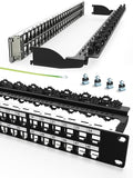 48Port Blank Keystone Patch Panel Rackmount&Wall Mount 1U 19-inch Network RJ45 by Enmane