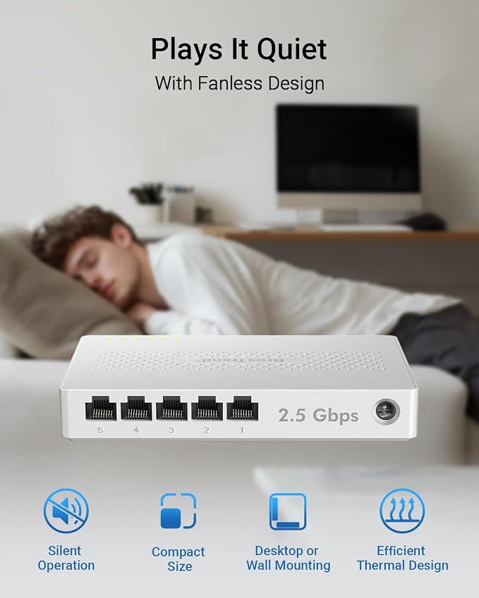 BrosTrend 5 Port 2.5GB Switch, Unmanaged Ethernet Switch - Image 6