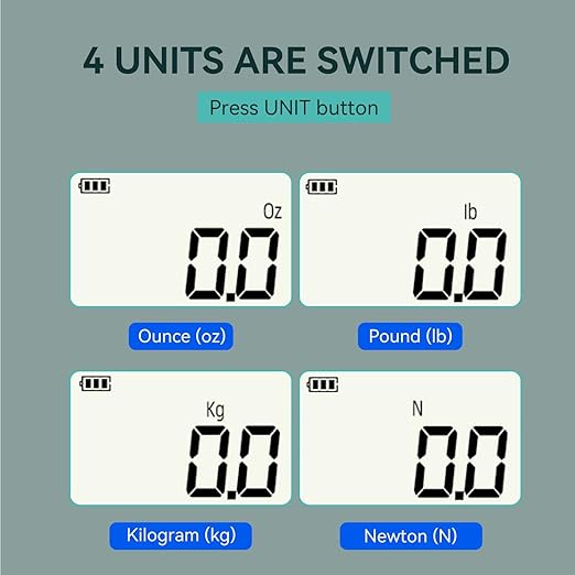 GOYOJO Digital Force Gauge High-Precision Push-Pull Meter for Tension & Compression Testing Units (N, kg, lb, oz) Real-Time/Peak/First Peak Modes Ideal for Quality Control & Material Testing (5N)