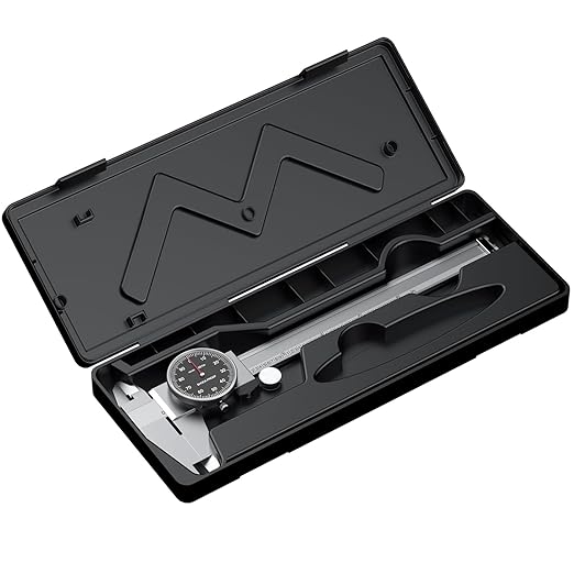 HDLNKAK Dial Caliper Shockproof Dial Caliper Precision Caliper with Black Watch 0-6" Range, 0.001” Resolution 6 Inch with 0.001" Precision Calipers 4-Way Measurement with Plastic Case.