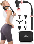 CAREKING Upgraded 2-in-1 Massage Gun with Heat, Pain Relief Deep Tissue Back and Neck Massager with Extension Handle, Handheld Muscle Massage Gun for Back, Shoulder, Arm,Thigh