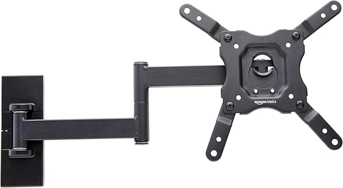 Amazon Basics Full Motion TV Wall Mount fits 12" to 40" TVs and VESA 200x200, Black
