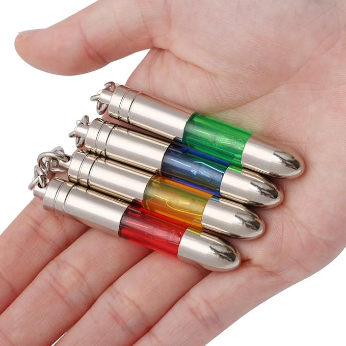 SWEETHOMEDECO 4 Packs Car Static Human Body Static Eliminator Discharger, Silver Tone High Voltage Anti-Static Keychain ESD Tool Sets, Charger 1811