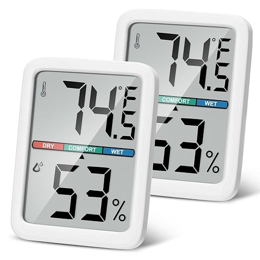Digital Thermometer Hygrometer, Large LCD Screen Room Thermometer Temperature by Thlevel