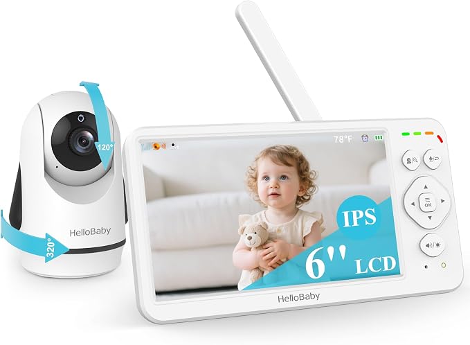 HelloBaby Baby Monitor with Camera and Audio, No WiFi 30H Battery 4000mAh by HelloBaby